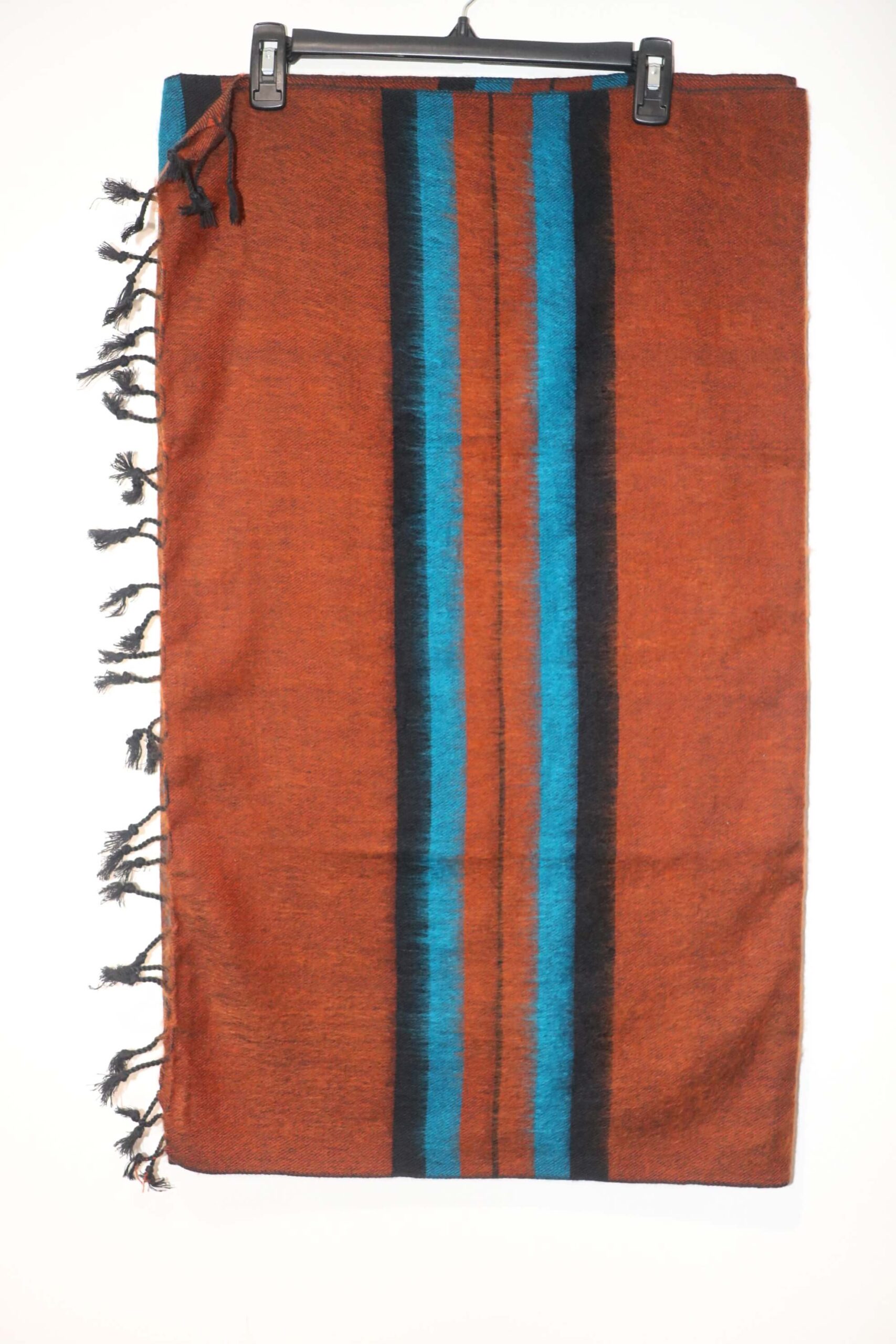 Himalayan Yak Wool Winter Shawl - Orange Stripe