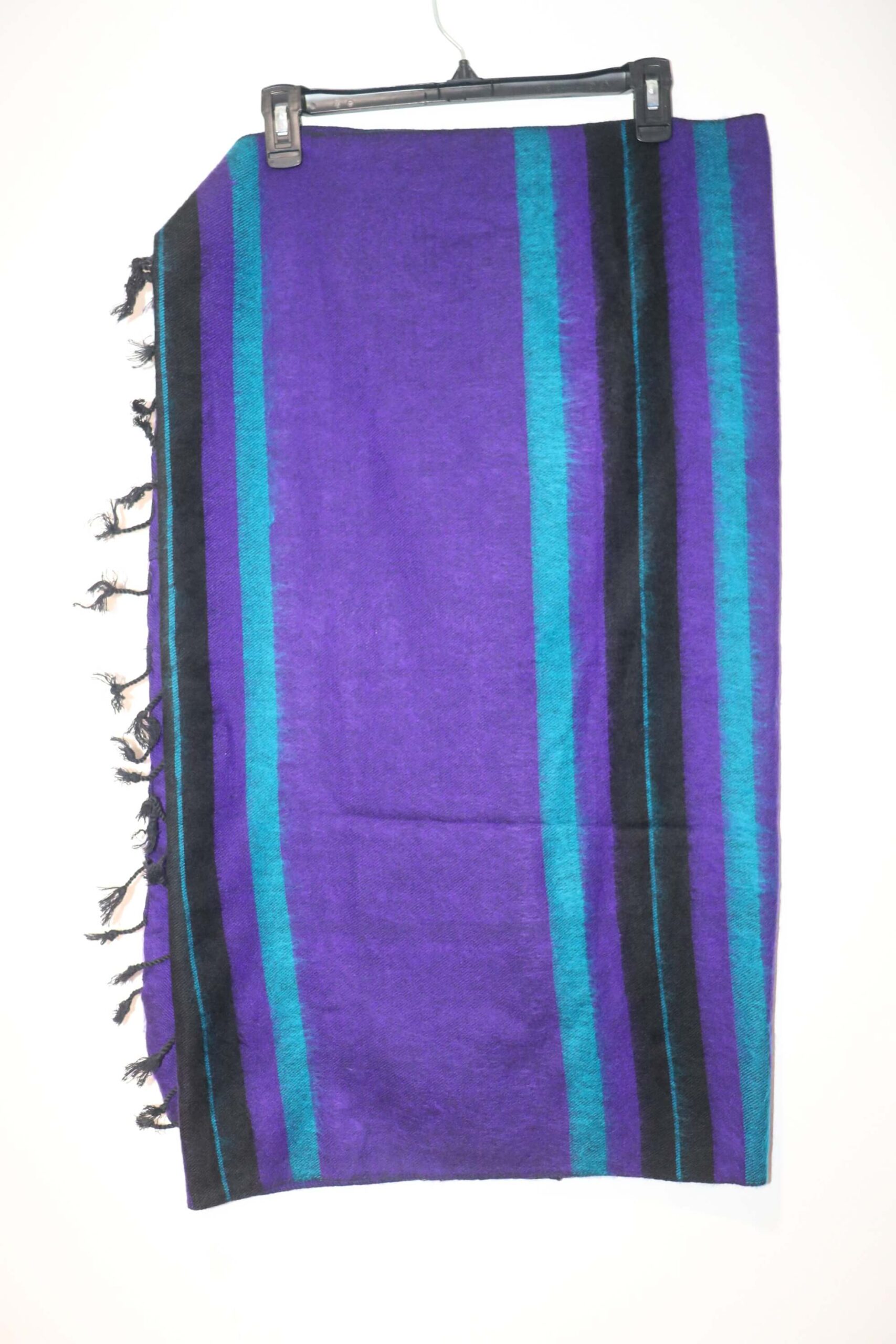 Himalayan Yak Wool Winter Shawl - Purple Stripe