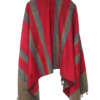 Himalayan Yak Wool Winter Shawl - Red Stripe