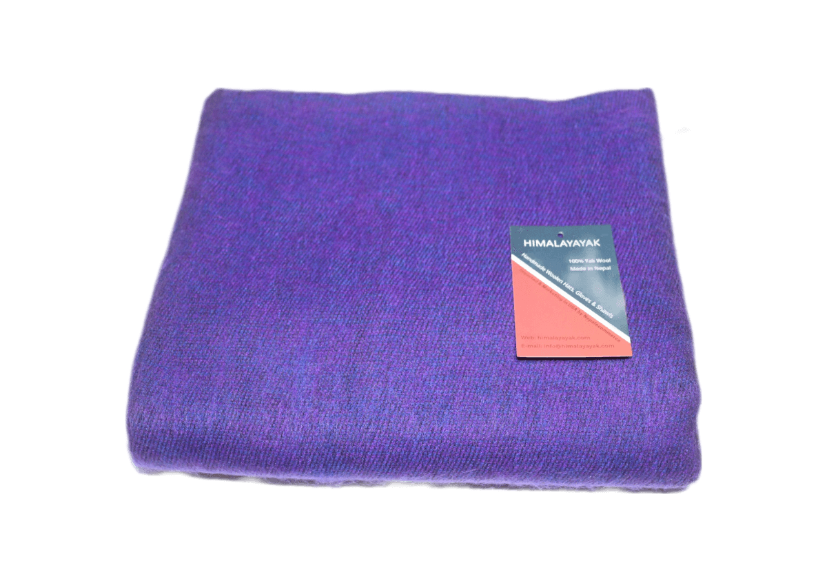 Himalayan Yak Wool Winter Shawl - Purple