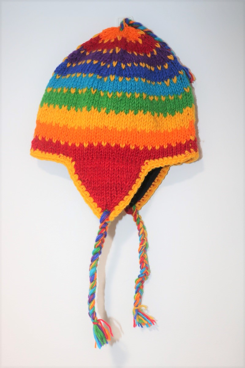 Multicolor Woolen Hat & Mitten Set