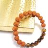 Rudraksha beads mala with tiger eyes stretch bracelet