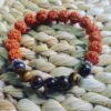 Rudraksha beads mala with tiger eyes stretch bracelet