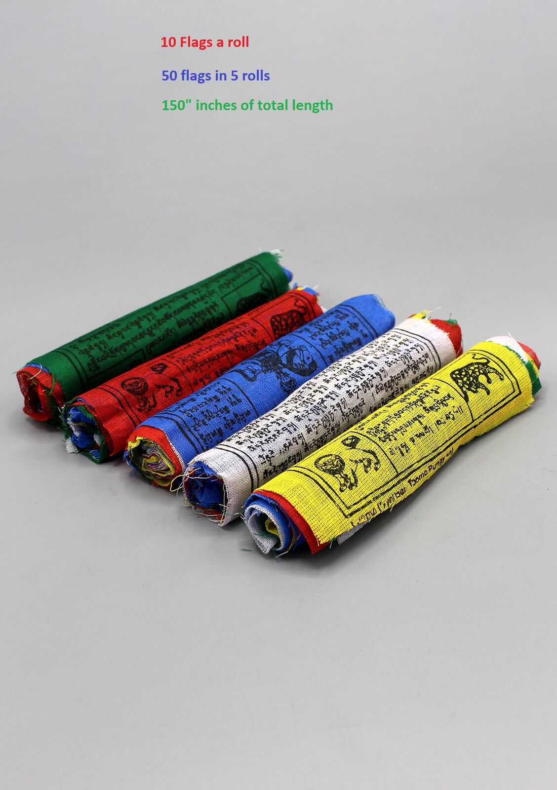 Tibetan Buddhist Prayer Flags - 150 inches